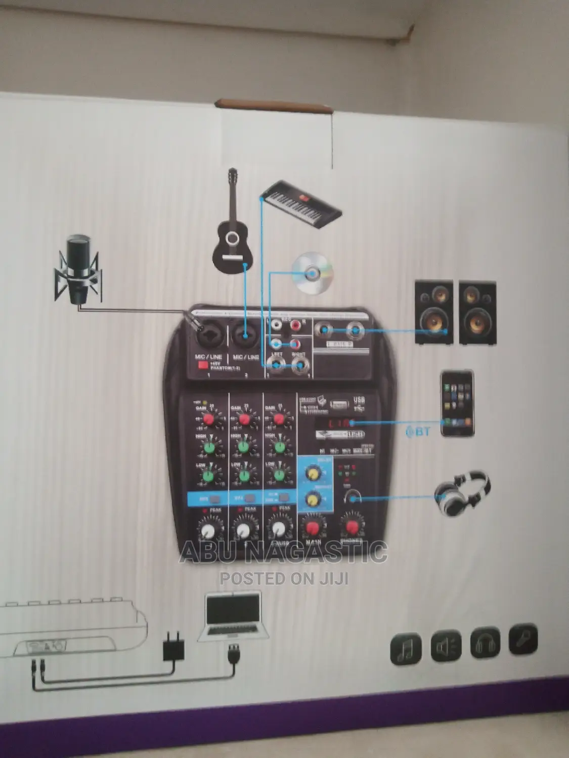 High Quality 4 Channel Mixer Studio Sound Card Recording