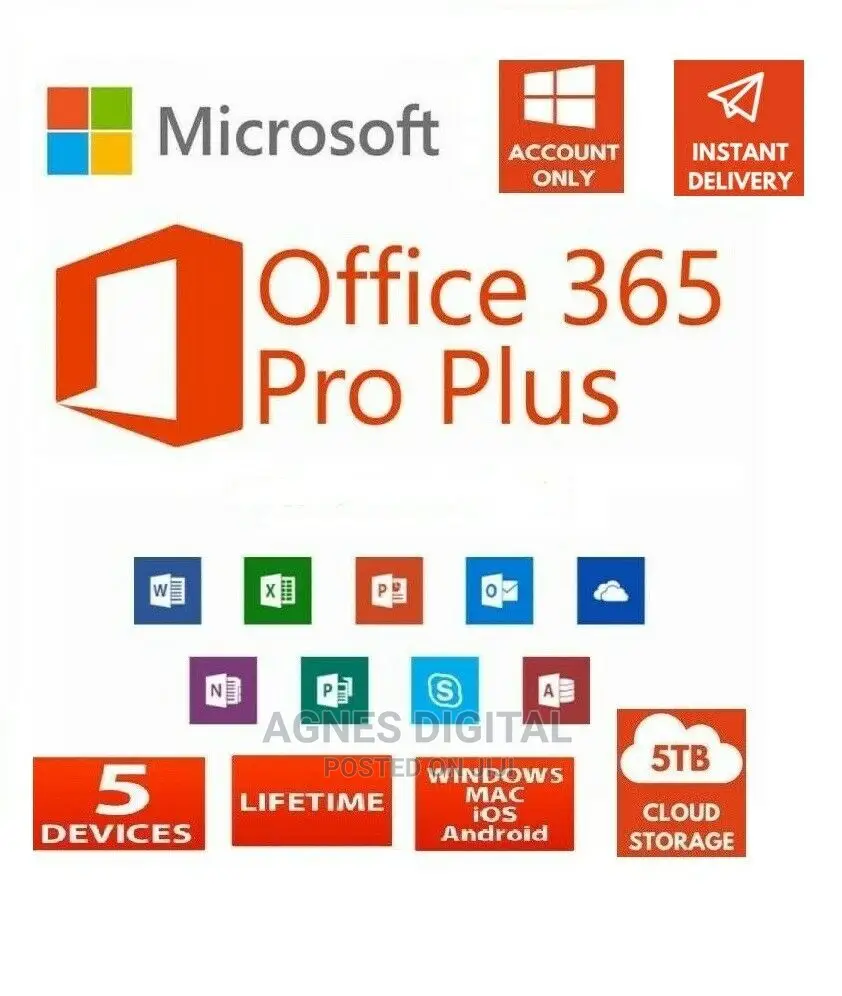 Microsoft Office 365 Account 5 Devices Pc/Mac (Perpetual)