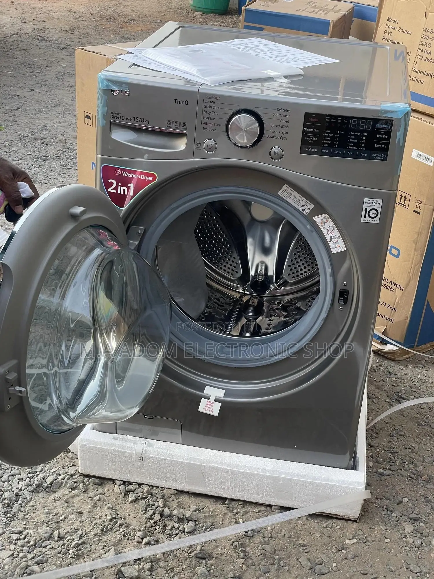Very Durable Lg Front Loader 15kg 2 In1 Wash Dry