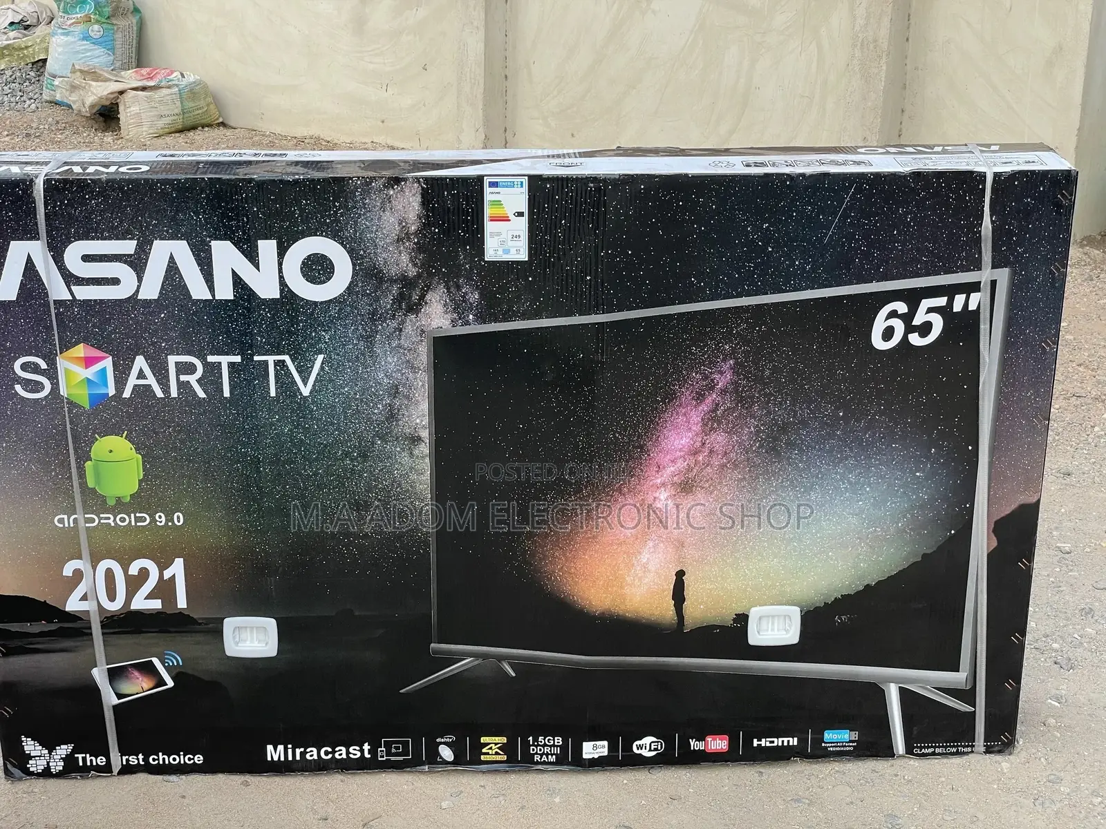 + Free Wall Mount Asano 65” UHD 4K Android T2 Led Tv