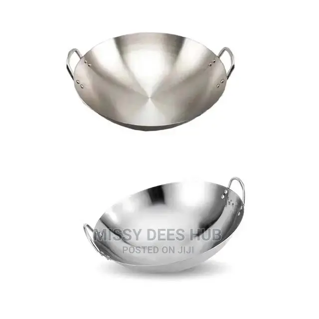 Stainless Steel Wok or Uncoated Stir-Fry Wok - 40cm