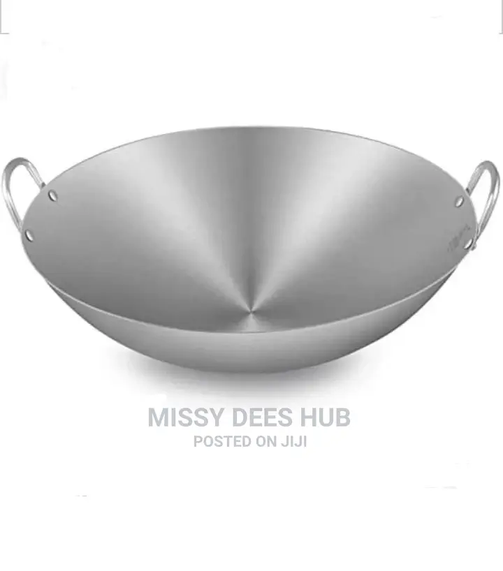 Stainless Steel Wok or Uncoated Stir-Fry Wok - 40cm
