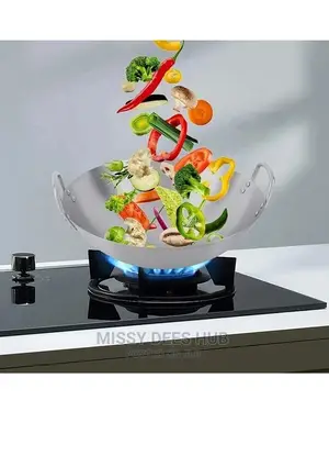Stainless Steel Wok or Uncoated Stir-Fry Wok - 40cm