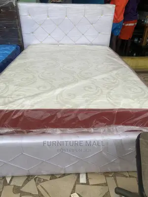 Classic White Double Bed With Mattress . Free Delivery