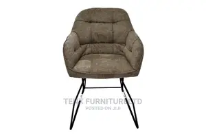 Club Fabric Chairwith Black Metal Leg Taupe
