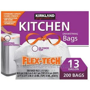 Kirkland Kitchen Drawstring Bags, 200 Bags