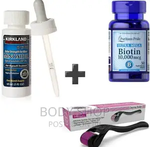 Photo - Hair Regrowth Pack(Minoxidil/Biotin/Derma Roller)