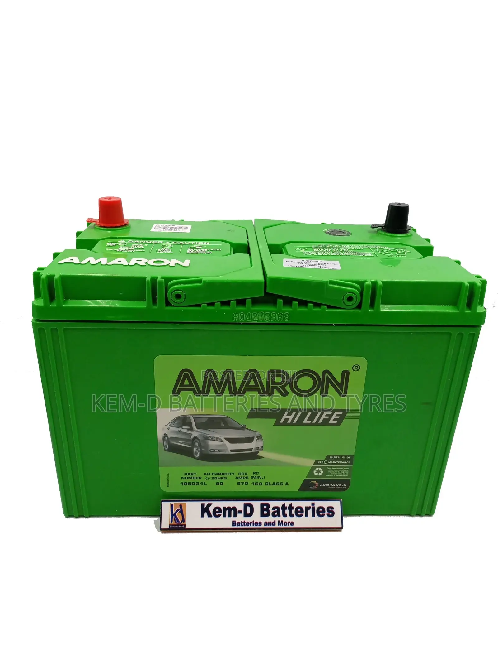 17 Plates Amaron Battery 12v90ah 105d31 - Free Delivery