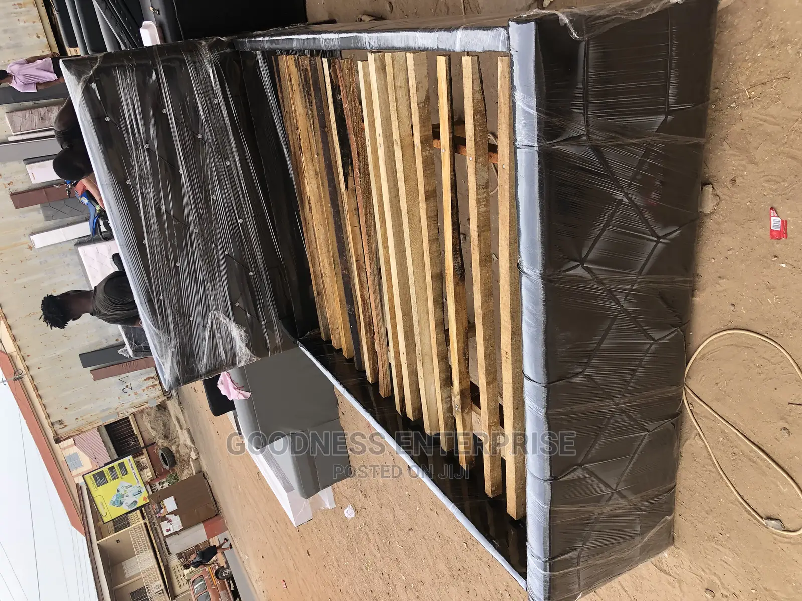 Foreign Double Leather Bed Frame