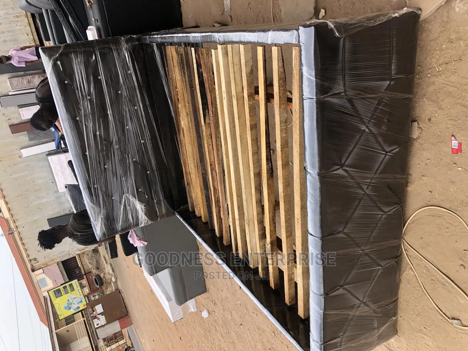 Foreign Double Leather Bed Frame