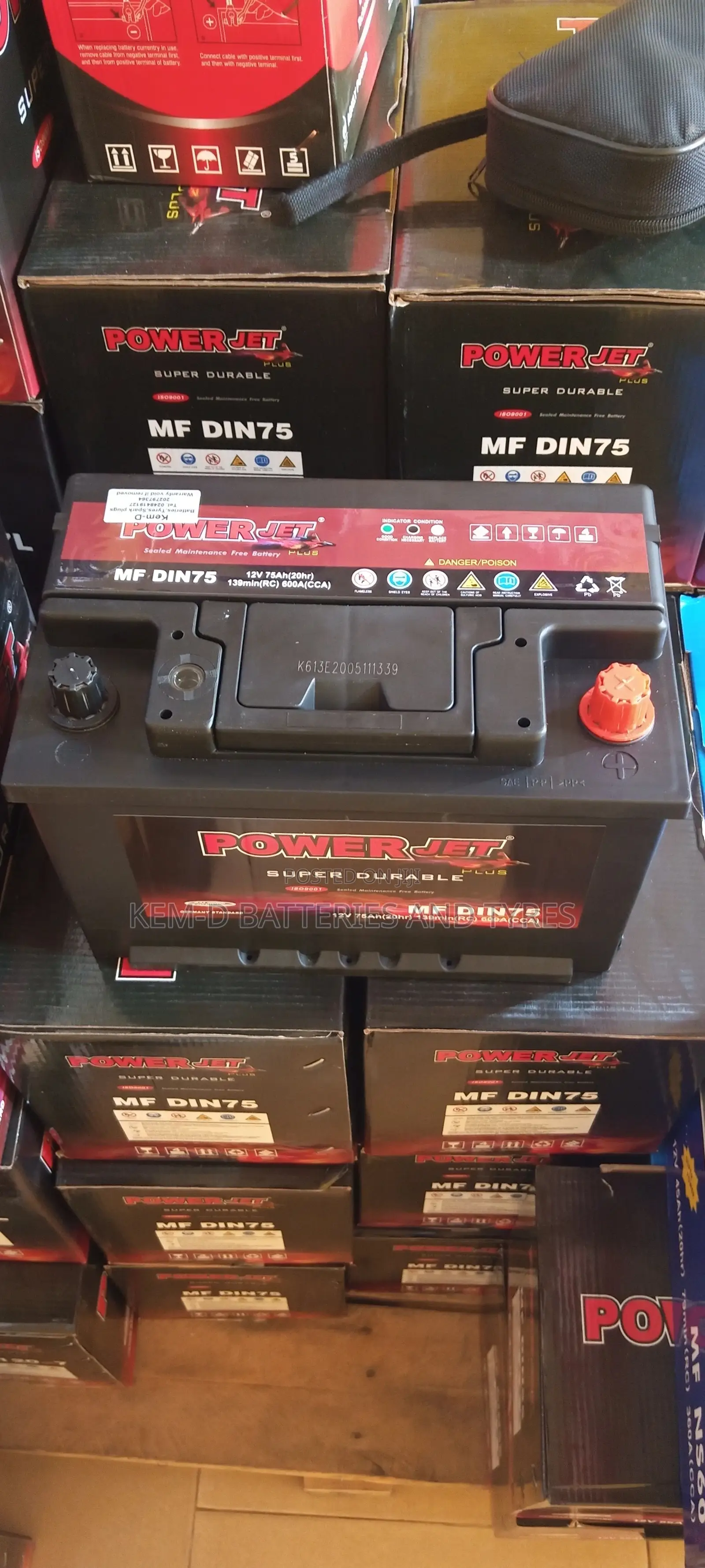 15 Plates Battery - Free Delivery - 12V75AH