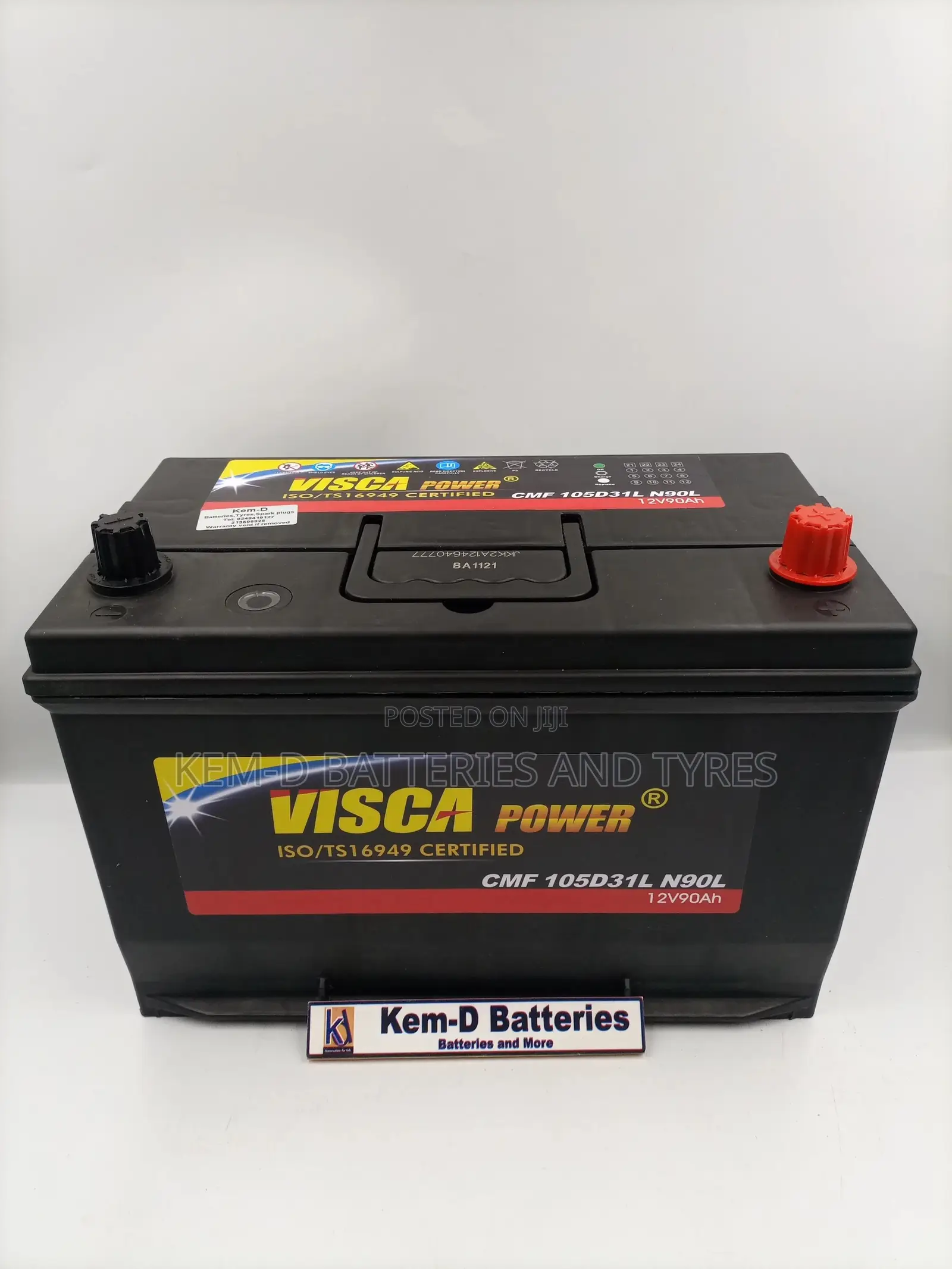 17 Plates Visca Car Battery - 12v90ah 105D31L
