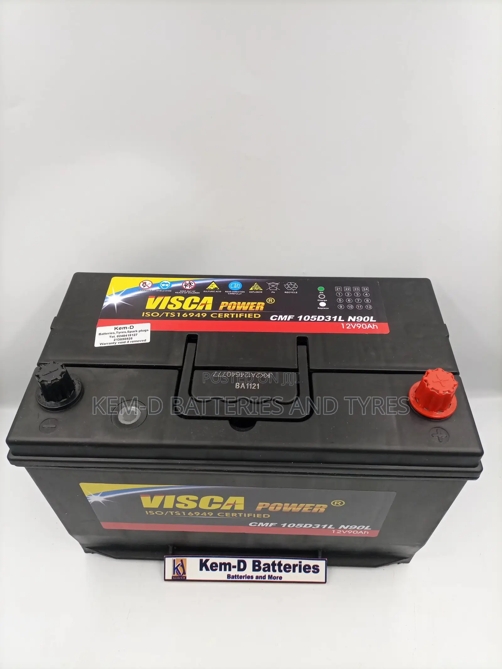 17 Plates Visca Car Battery - 12v90ah 105D31L