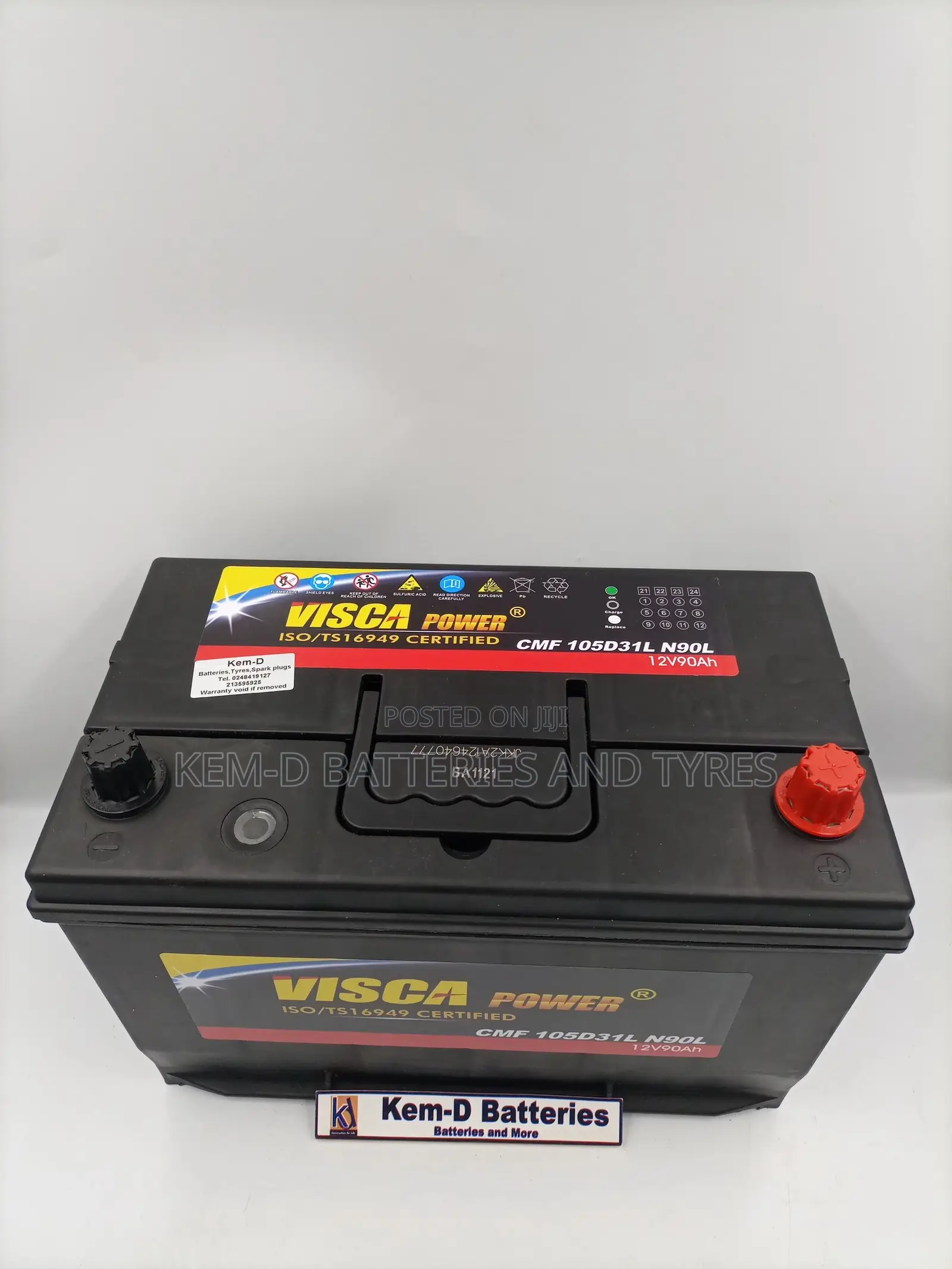 17 Plates Visca Car Battery - 12v90ah 105D31L