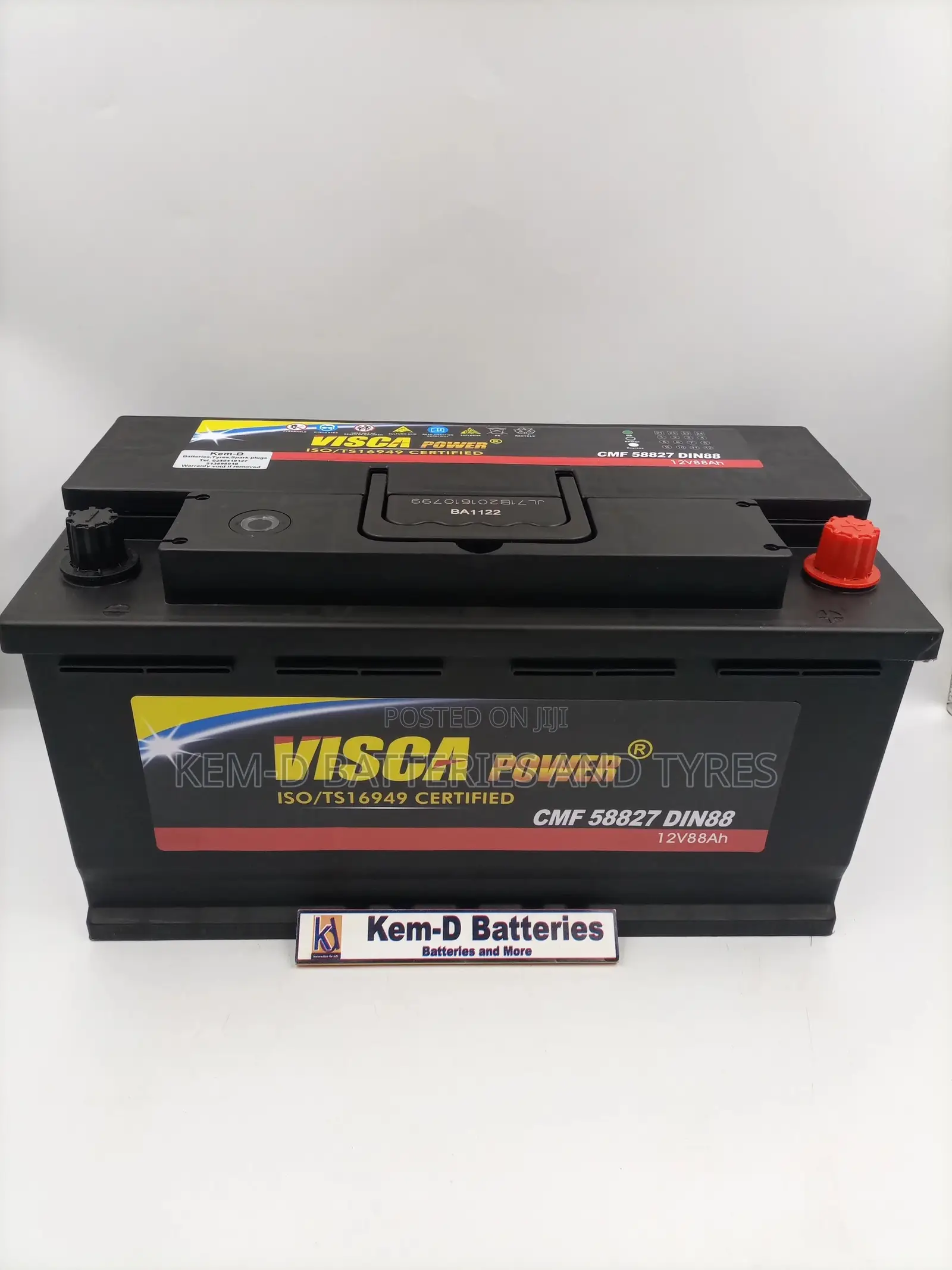 Long Type 17 Plates Visca Battery 12V 88ah 58827 Din88 Benz