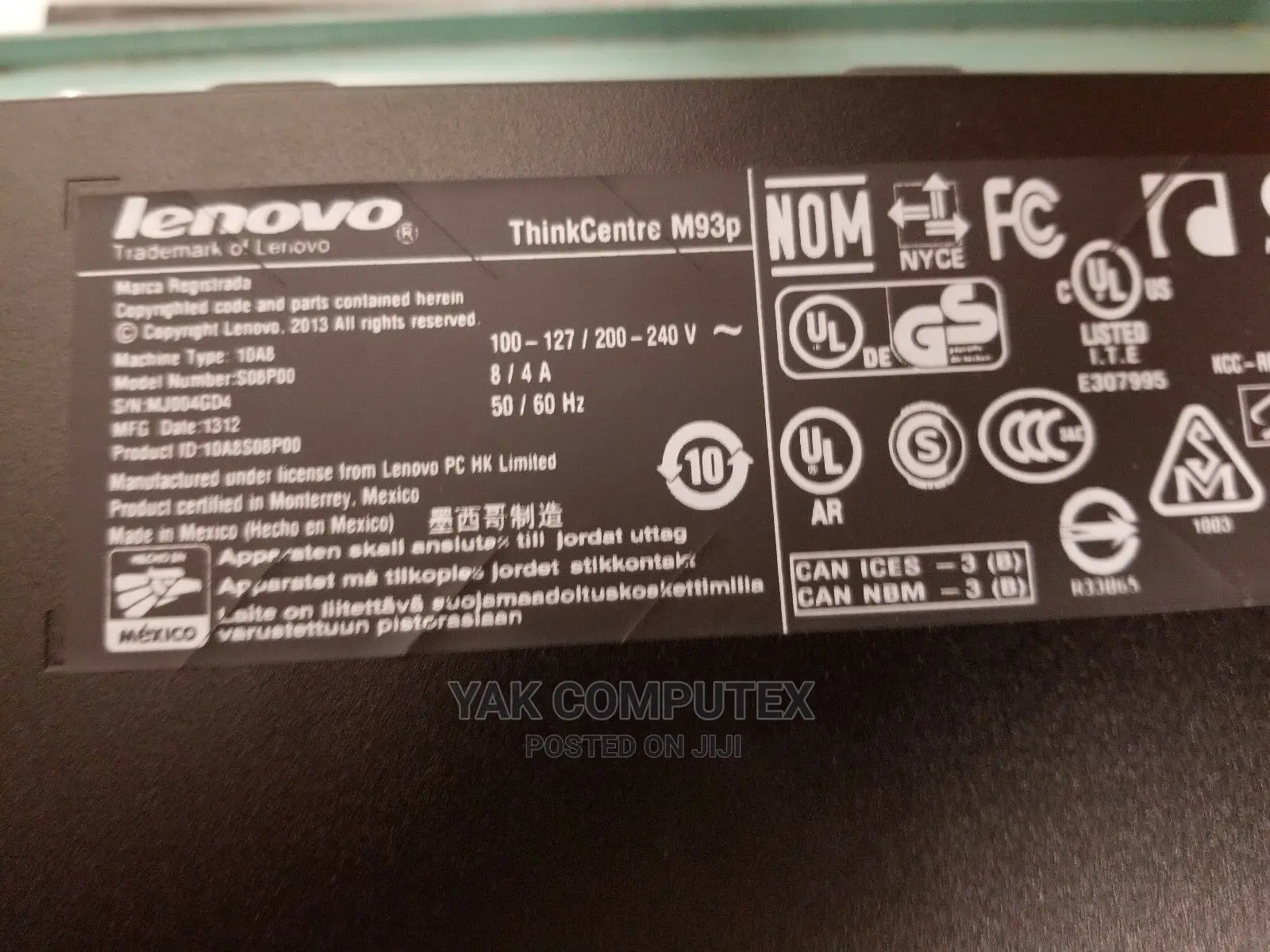 Desktop Computer Lenovo 8GB Intel Core I5 HDD 500GB
