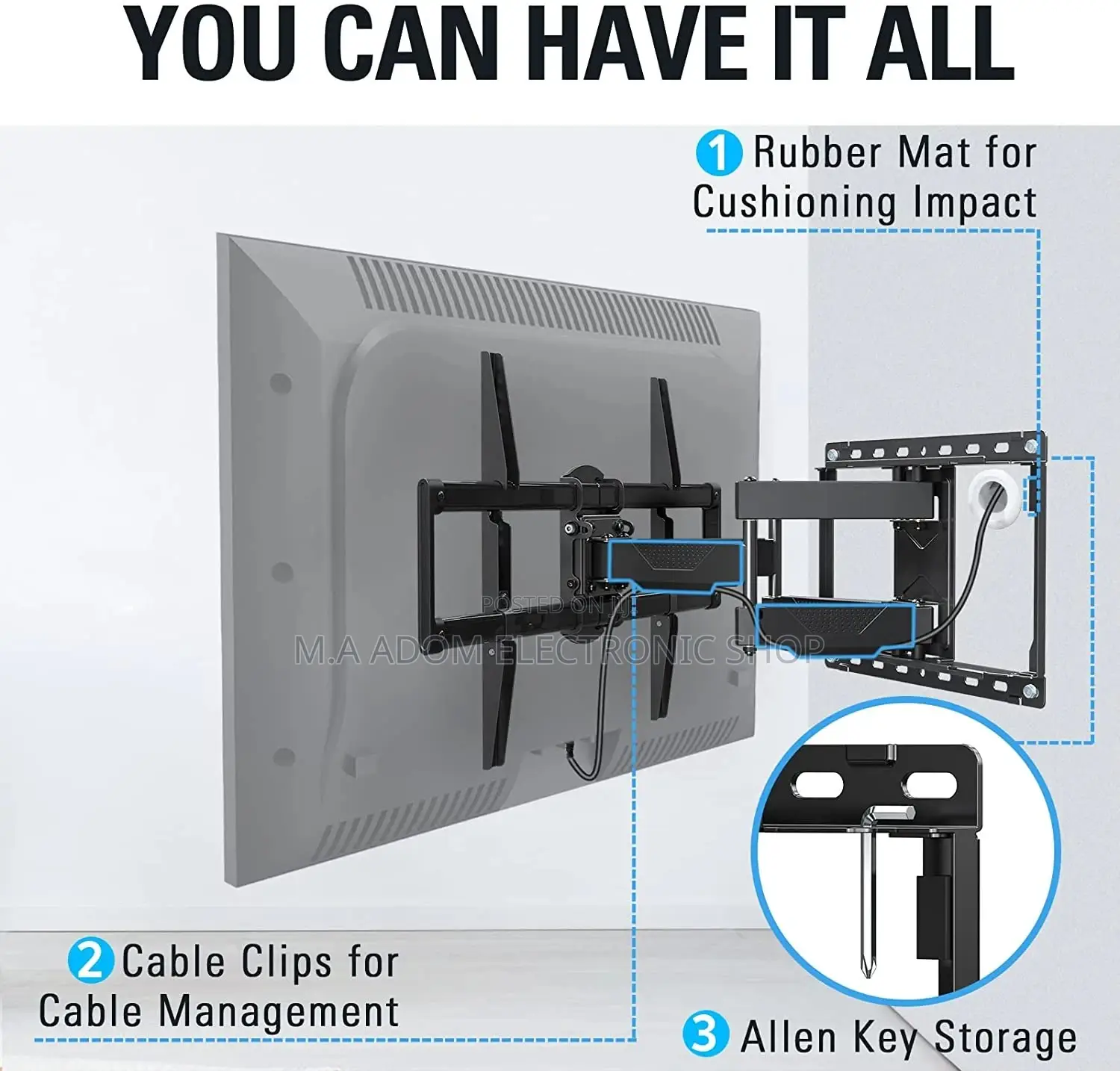 Movable Tv Wall Mount 32”-65”