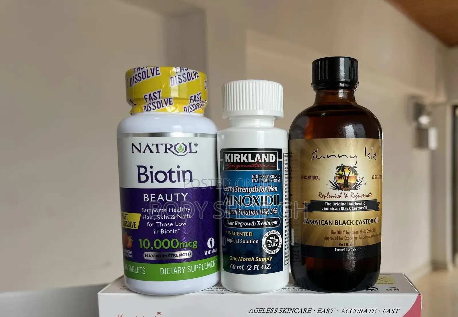 Natrol Biotin + Kirkland Minoxidil +Jbco Combo