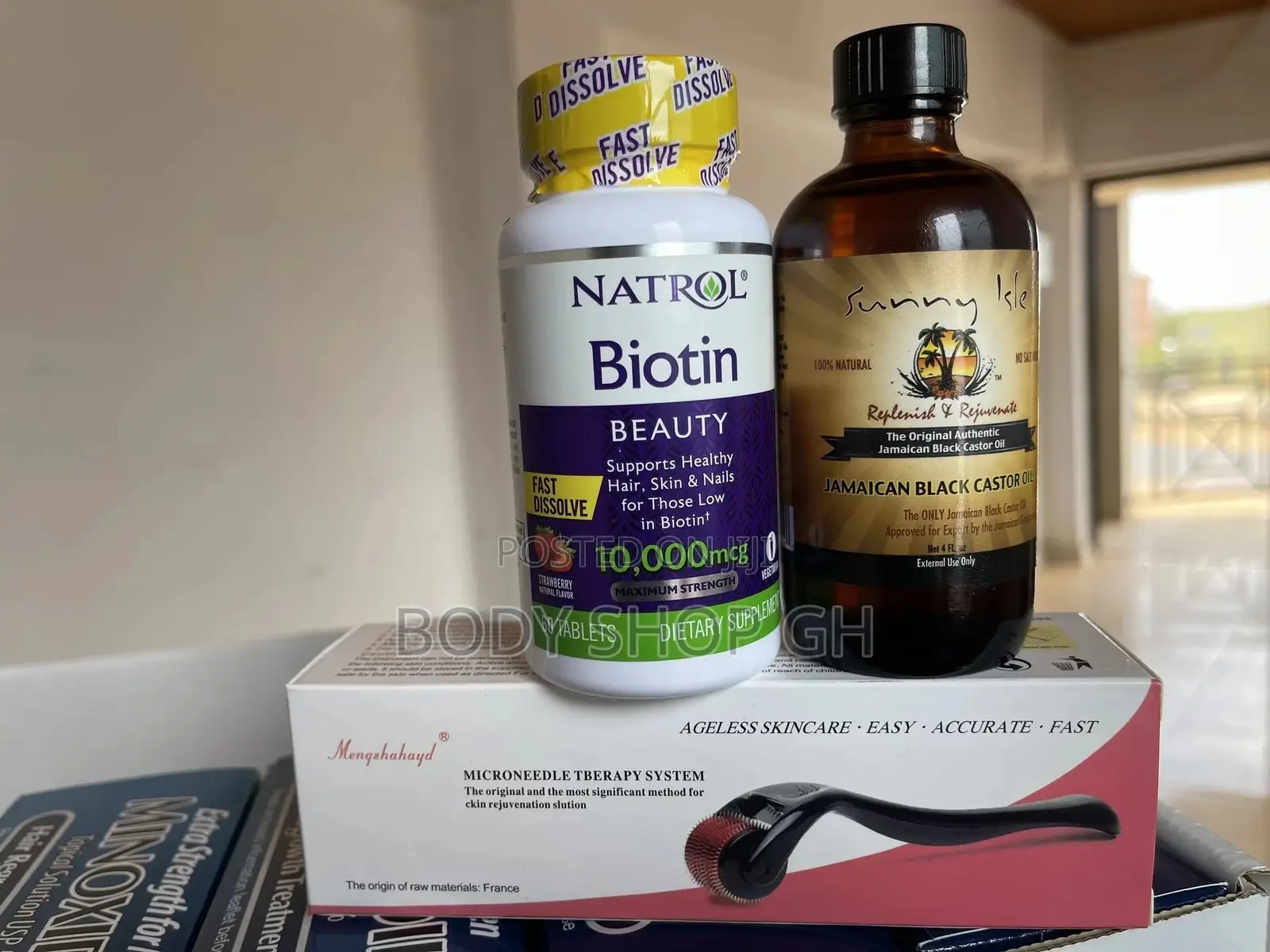 Derma Roller +Natrol Biotin +Jbco Beard Booster Pack