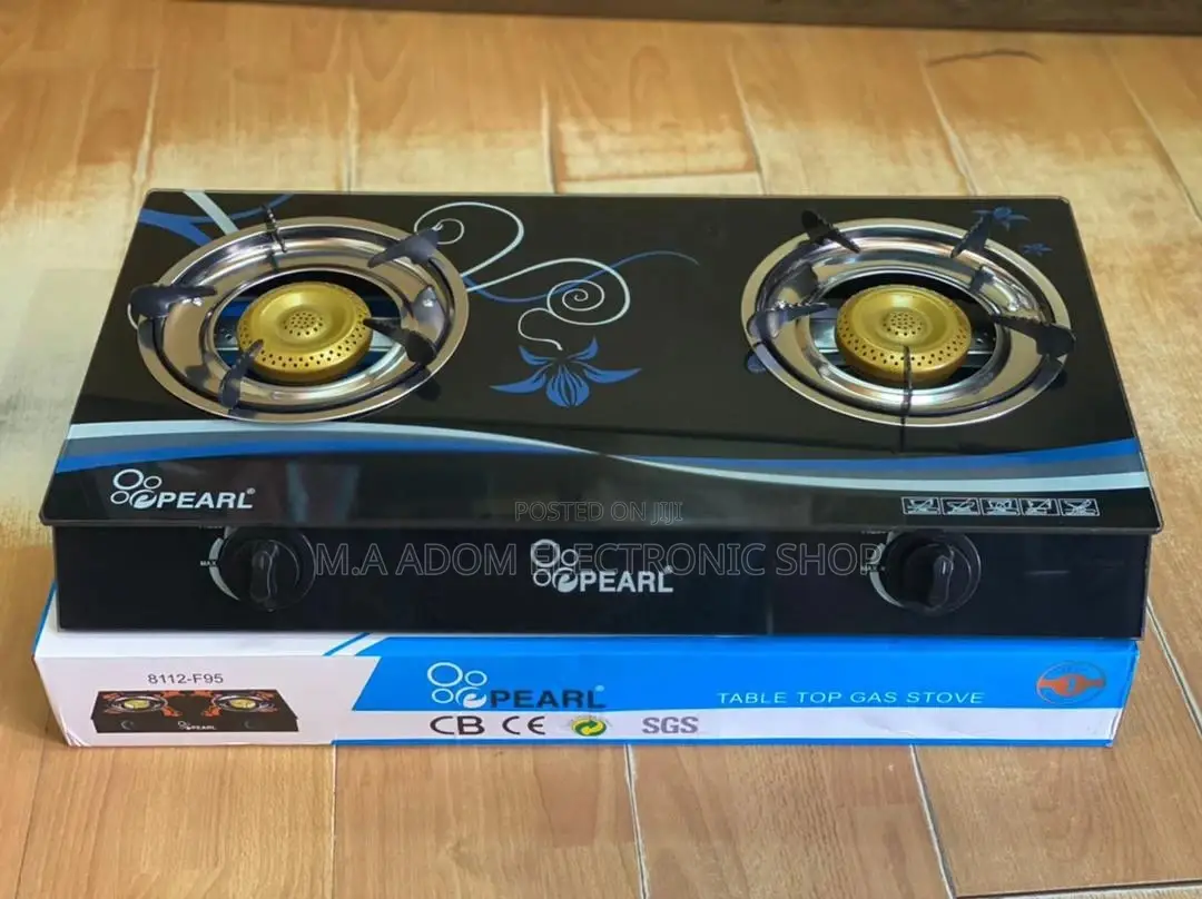 2 Burner Gas Burner With Glass Finishing