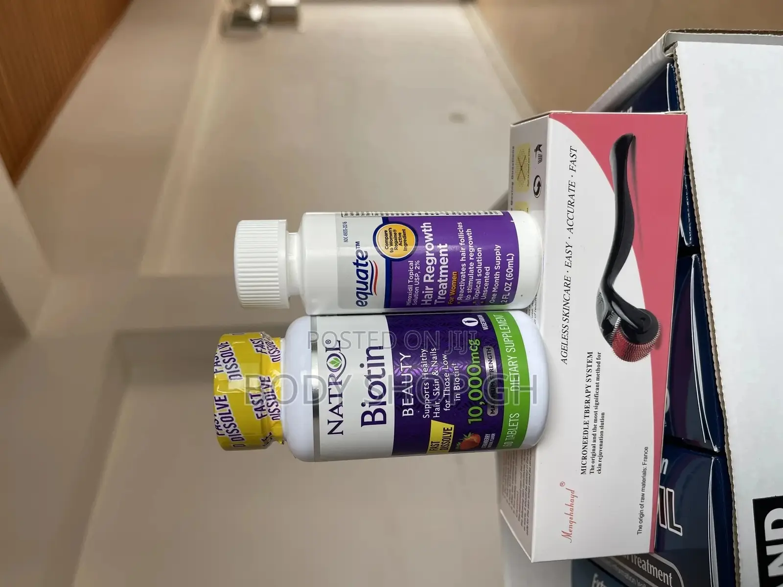 Women Hairloss Treatment Combo Pack(Equate +Roller +Biotin)