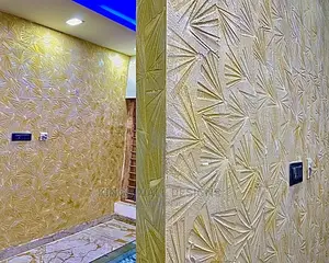 Wall Design Made With P.O.P Cement and Wall Putty