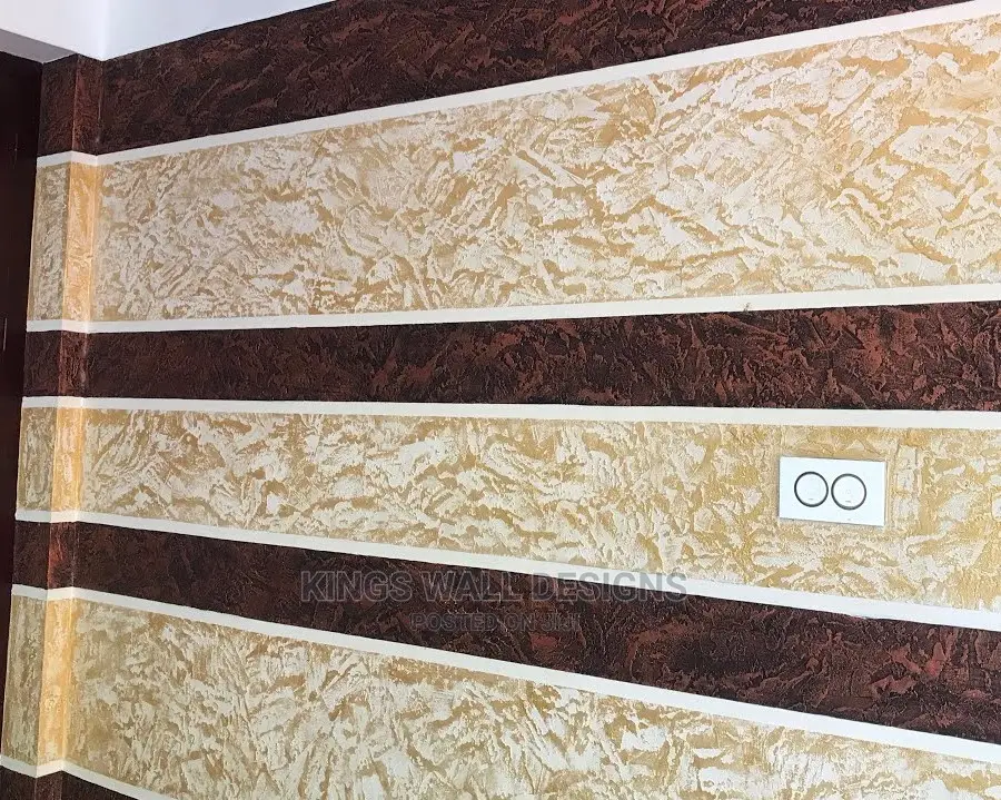 Wall Design Made With P.O.P Cement and Wall Putty