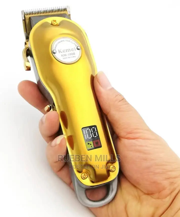 Strong Battery Gold All Metal Hair Clipper
