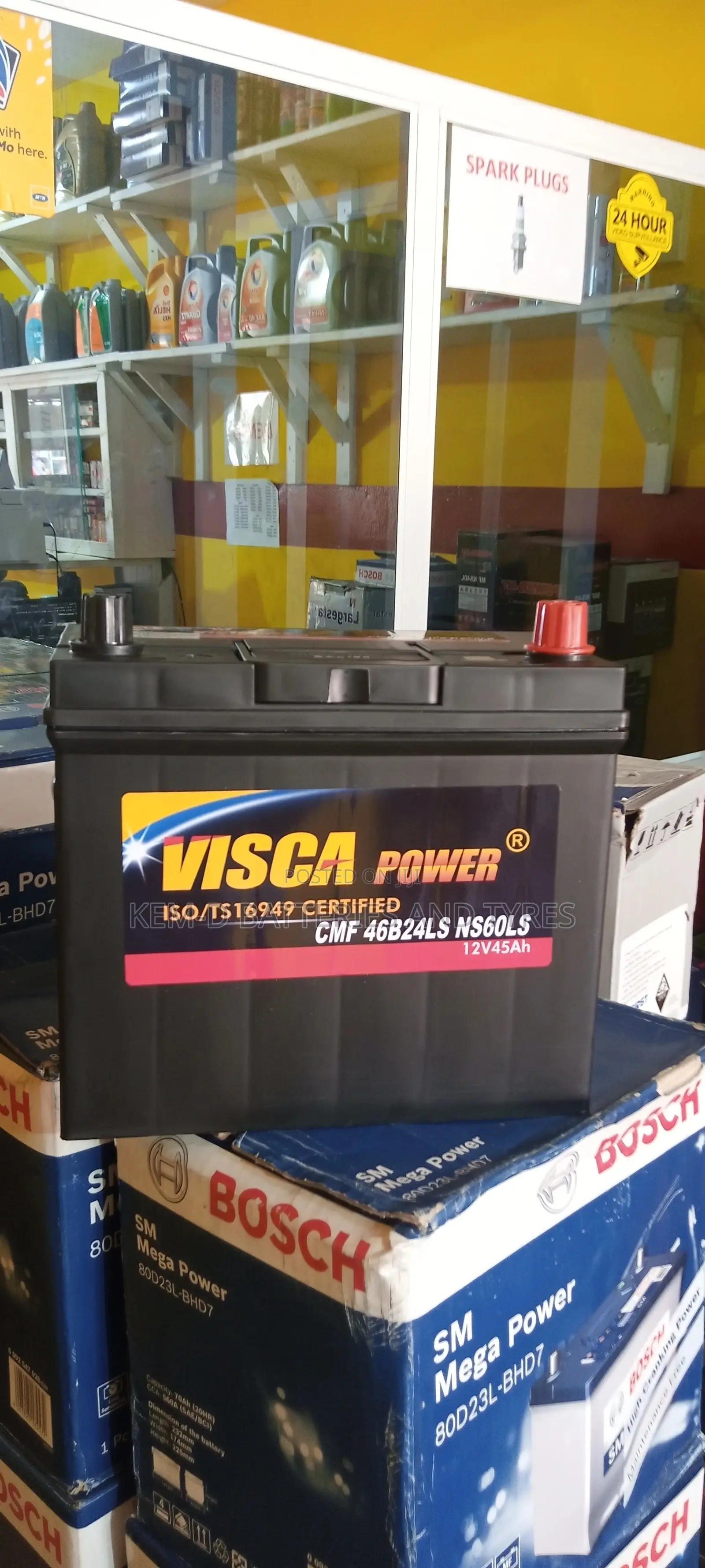 12 Volts 13 Plates 45ah Visca Battery + Free Delivery
