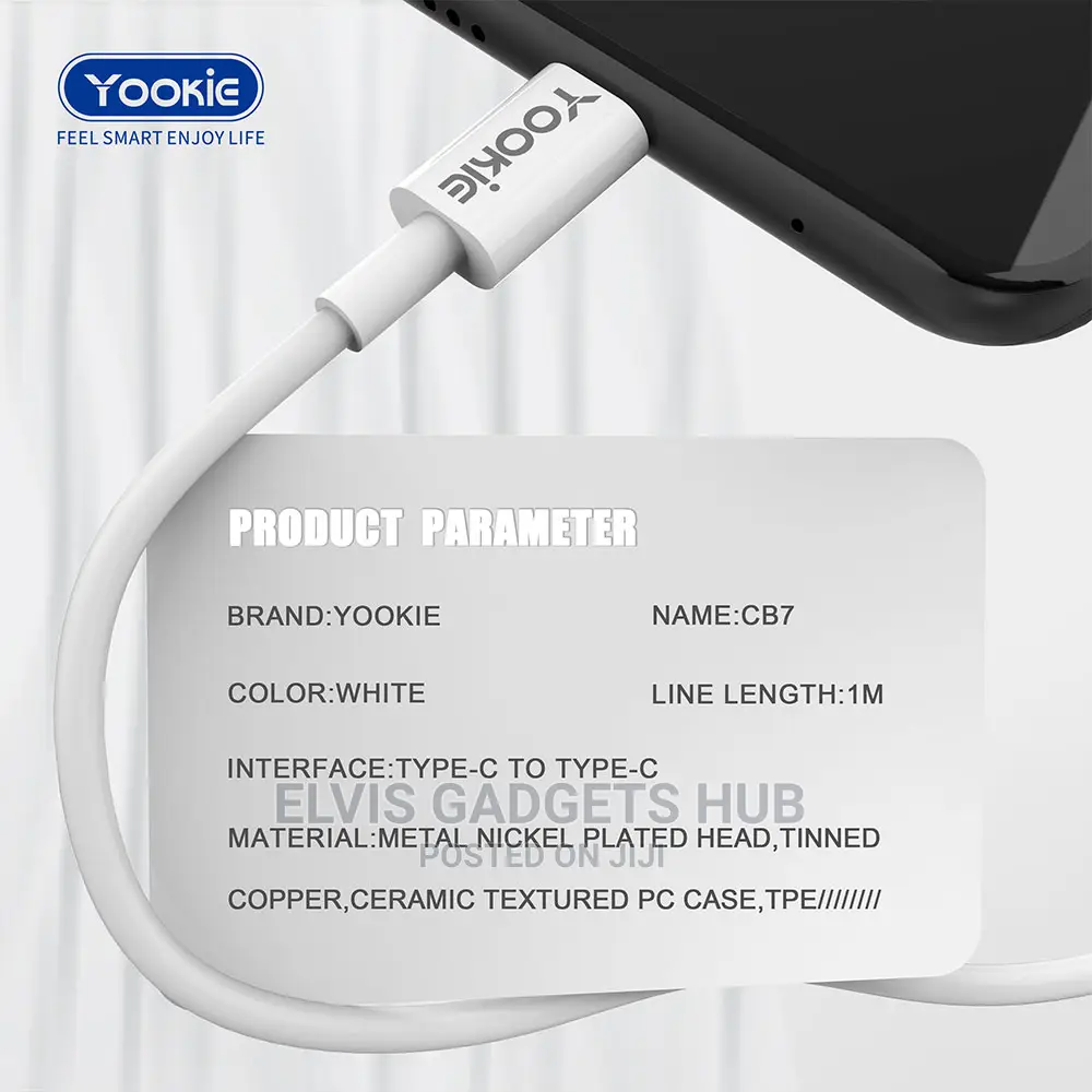 YOOKIE CB7 3A Fast Charging Type C to Type C PD Data Cable
