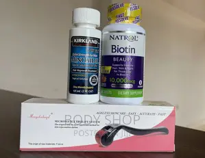 Photo - HAIRLOSS TREATMENT PACK(Minoxidil + Derma Roller +Biotin)