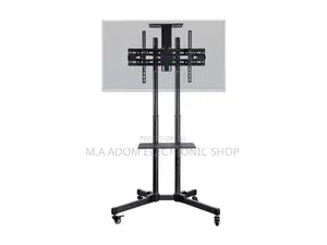 Black Colour Tv Stand With Wheels