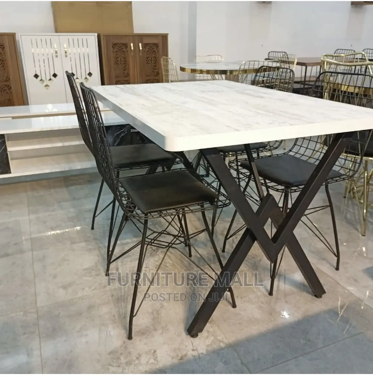 Quality Ceramic Dinning Table With Metal Legs. Free Del