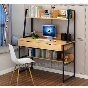 Computer Desk Wooden Light Brown