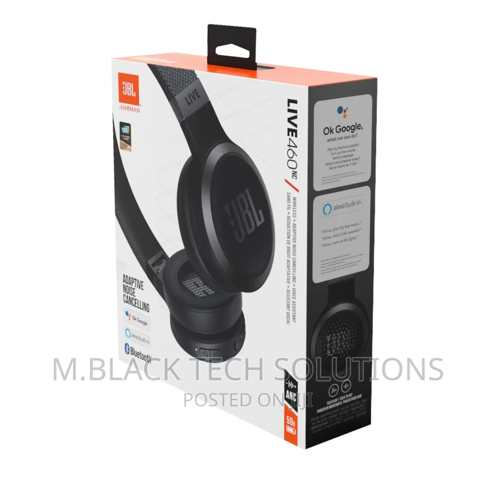 JBL Live 460NC Noise-Canceling Wireless on-Ear Headphones
