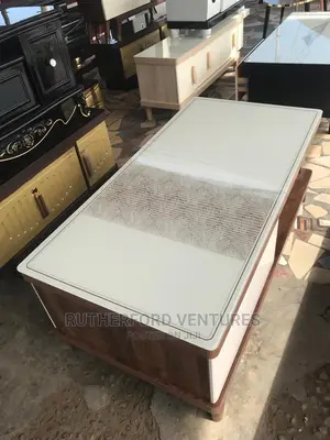 Glass and Wood Center Table