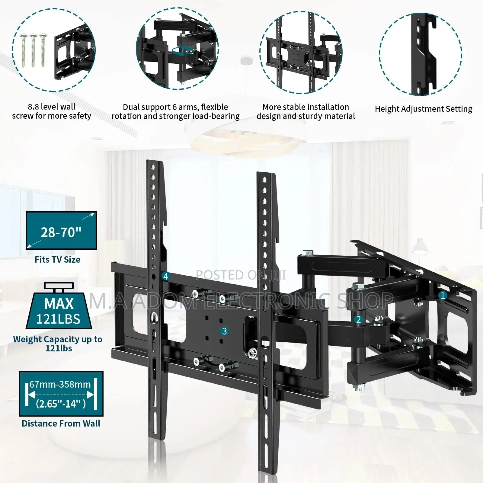Swivel Adjustable Tv Mount 26”-70”