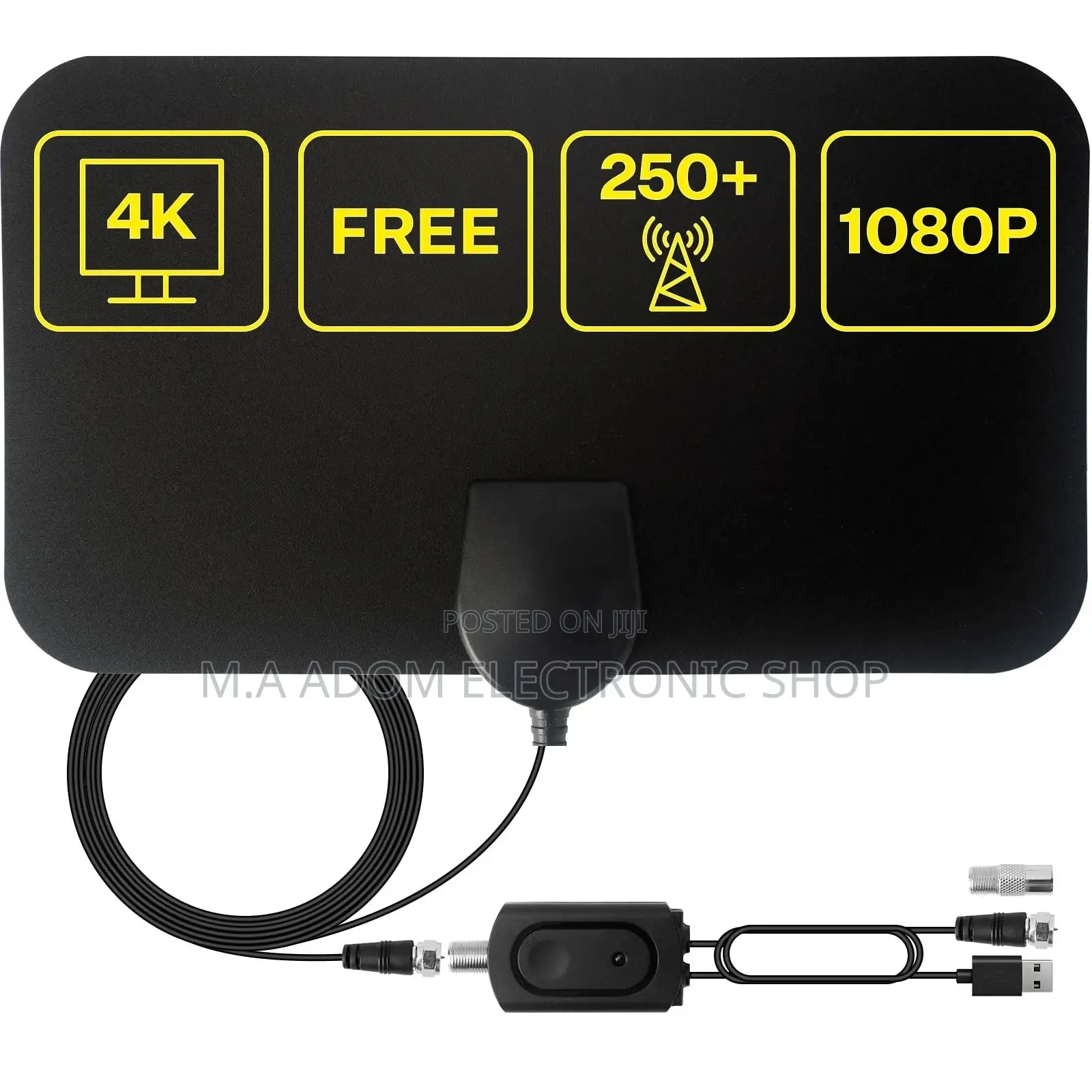 Black Colour Slim Free HD Digital Antenna