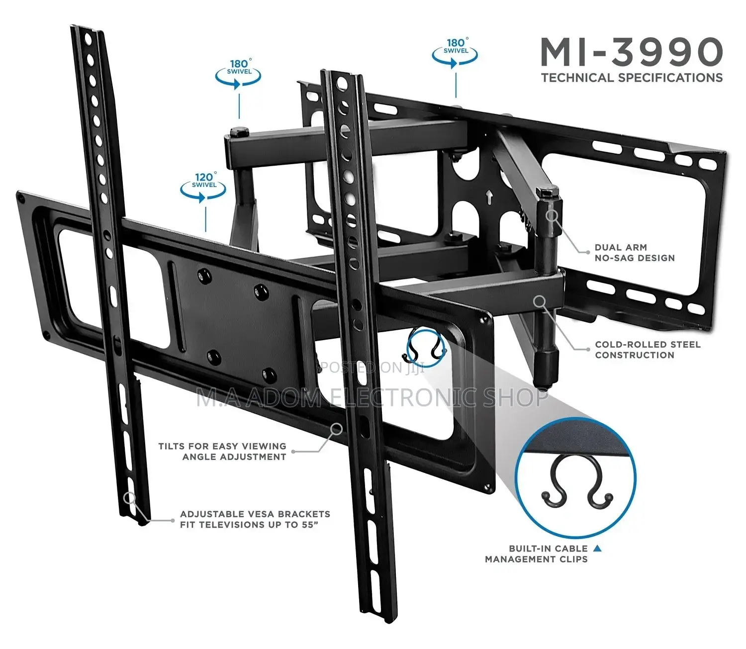 Wall Mount for Led Tvs With Adjustable Features 32”-65”