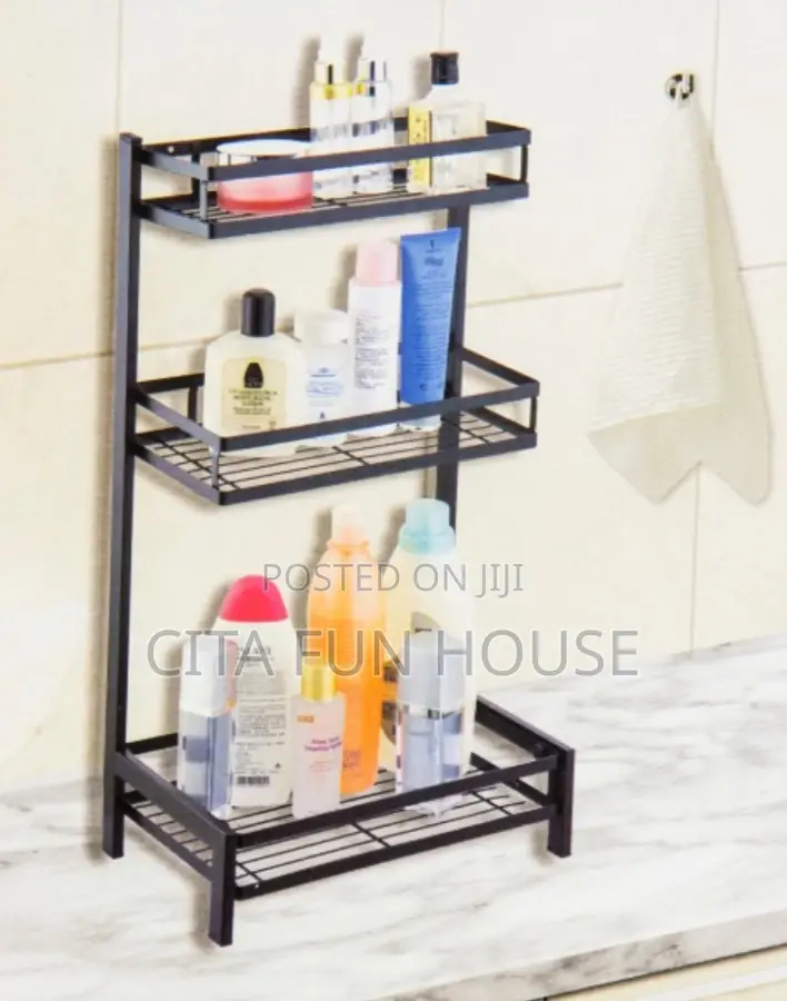 3 Layers Kitchen Spice Storage Rack - Black