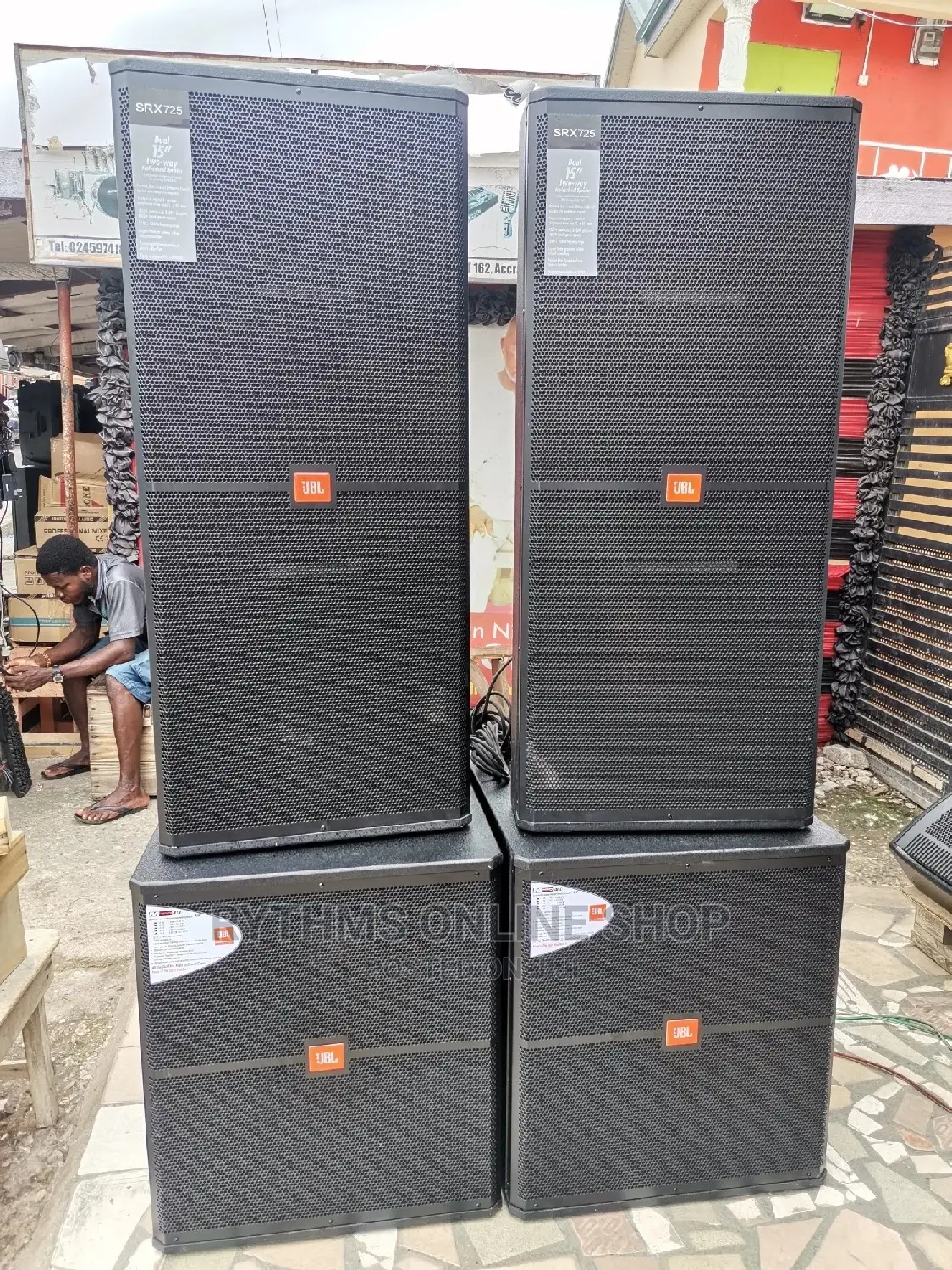 Jbl/Ev Full Set Of Speakers With Rack