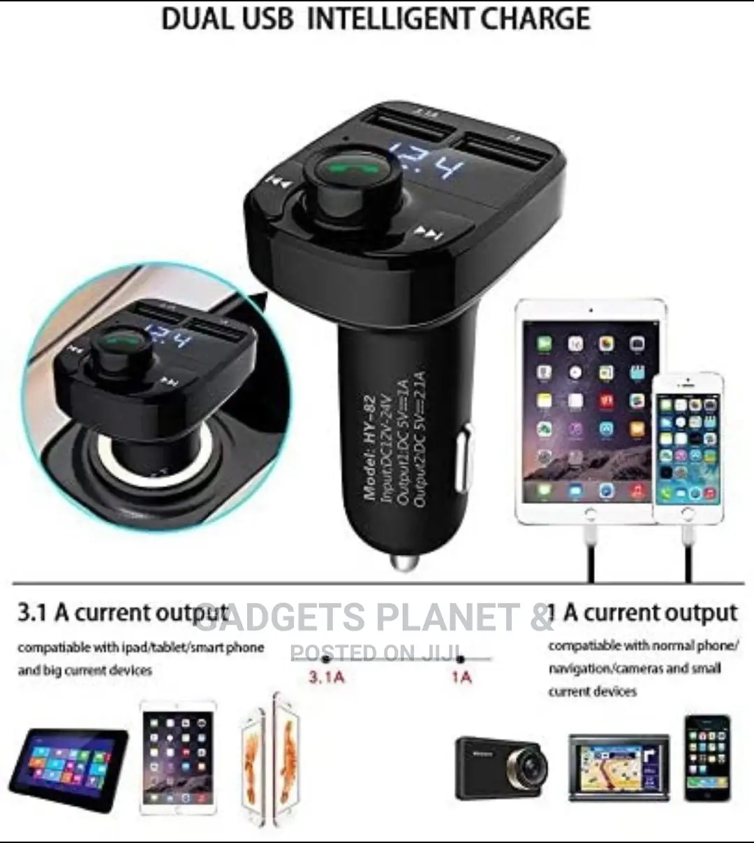 Car-X8 Wireless Car FM Player, USB Port, AUX Cable Slot Etx