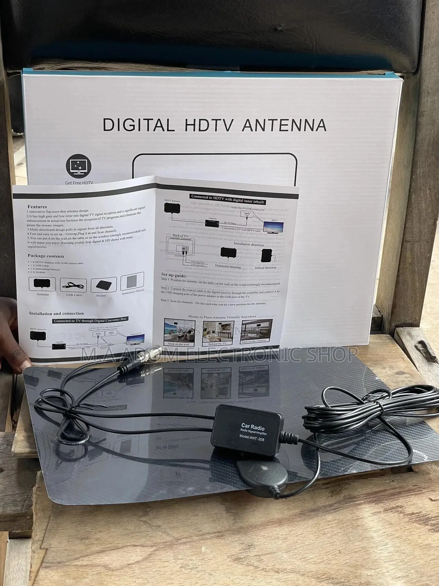 Indoor Digital Free to Air Tv Antenna With a 5v Booster