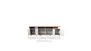 TV STAND WITH Wood and Mirror Glass
