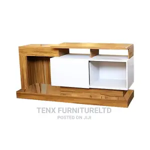 TV STAND (White and Wood Grain Brown)