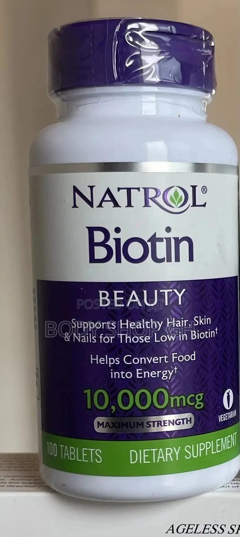 Natrol Biotin-100 Tablets (10,000) for Hair, Skin Nails
