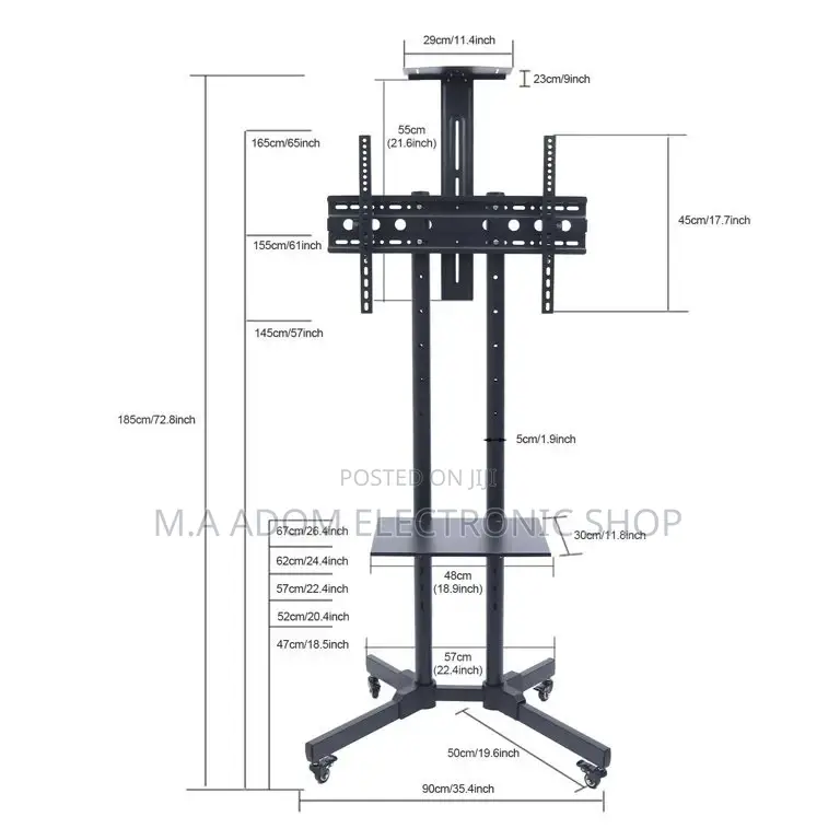 Very Durable Doesn’T Rust Tv Cart / Stand 32”-70