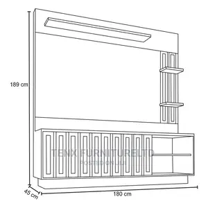 Tv Unit ( SUPPORT 65INCH TV)With Compartment and Cable Holes