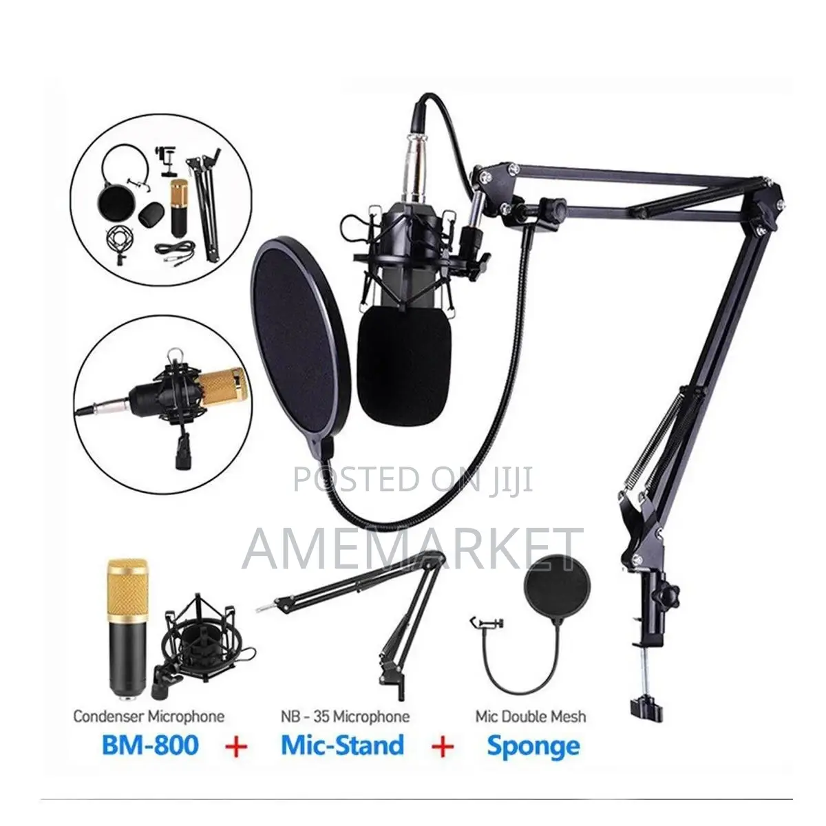 BM800 Studio Condenser Microphone for Recording - Full Set