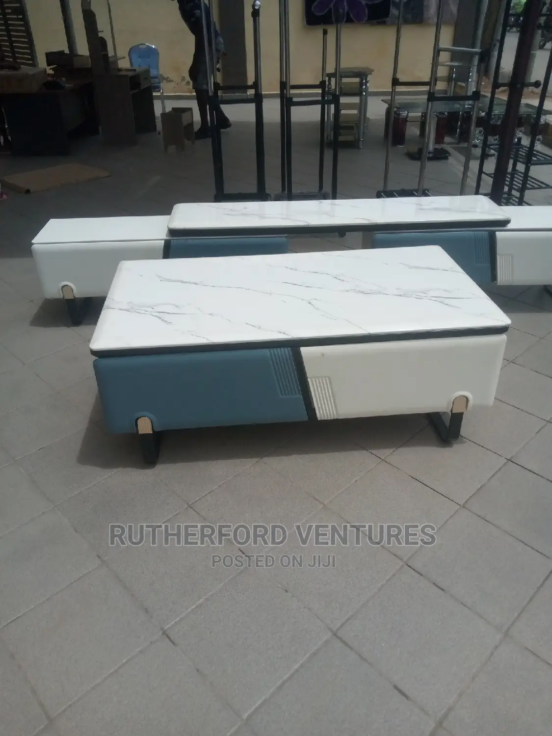Executive Marble Center Table and TV Stand